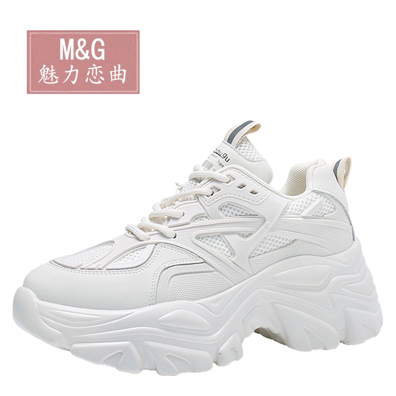 歐貨老爹鞋女ins潮2021秋季新款網紅厚底小白鞋百搭鬆糕單鞋女潮-細節圖2
