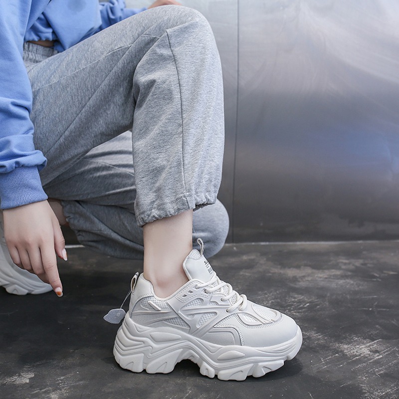 歐貨老爹鞋女ins潮2021秋季新款網紅厚底小白鞋百搭鬆糕單鞋女潮-細節圖3
