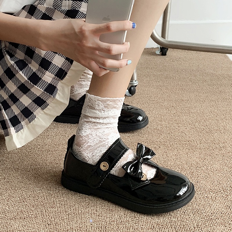 日系小皮鞋女春秋圓頭洛麗塔lolita鞋黑色夏季復古可愛制服jk鞋子-細節圖4