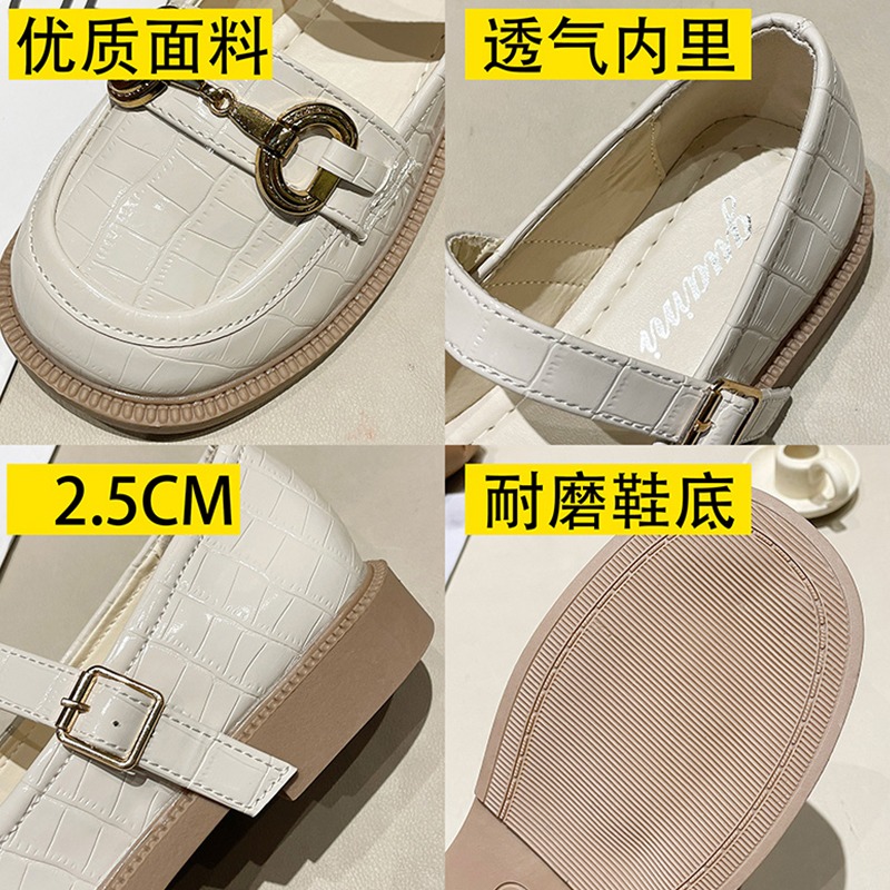 黑色小皮鞋女英倫風2021新款春秋薄款單鞋軟底舒適樂福鞋日系jk鞋-細節圖5