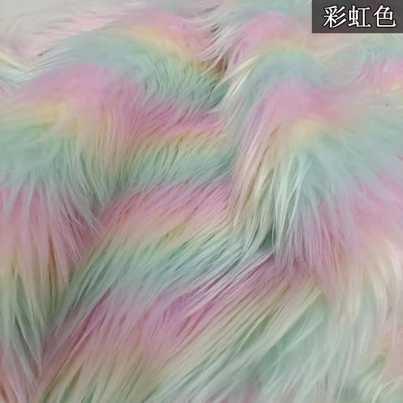 高檔仿兔毛彩色皮草毛絨布料服裝鞋子包包靴套直播背景布拍照手工-細節圖4