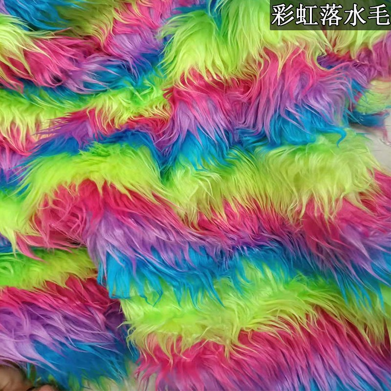 高檔仿兔毛彩色皮草毛絨布料服裝鞋子包包靴套直播背景布拍照手工-細節圖7