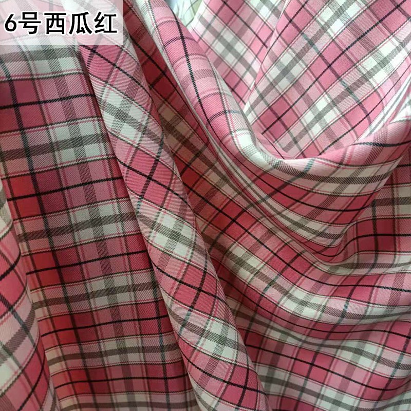 韓版微彈力色織格子布料襯衫連衣裙JK制服校服百褶裙西裝面料設計-細節圖2