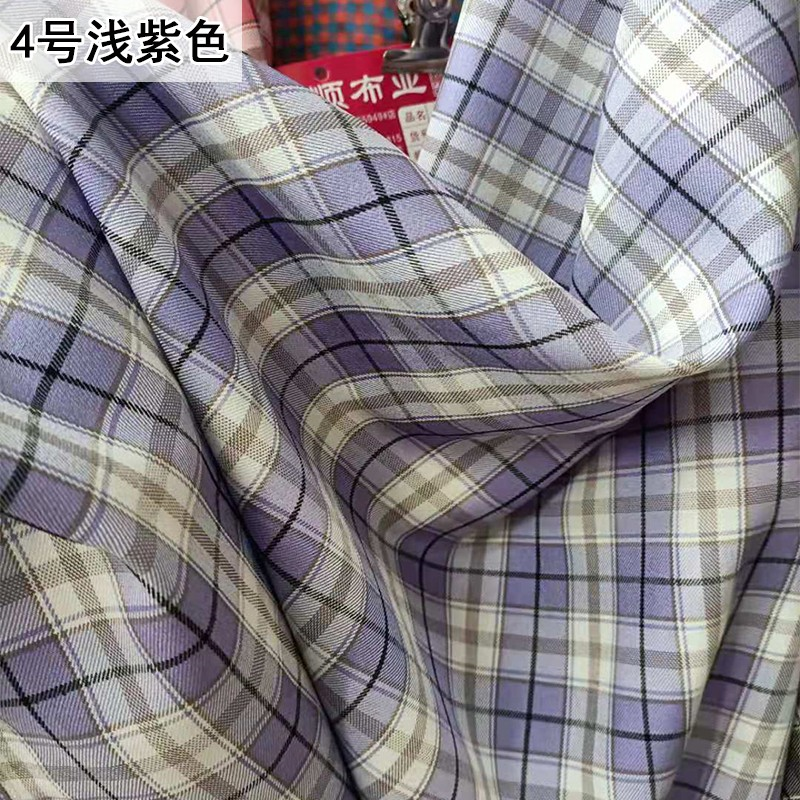韓版微彈力色織格子布料襯衫連衣裙JK制服校服百褶裙西裝面料設計-細節圖3