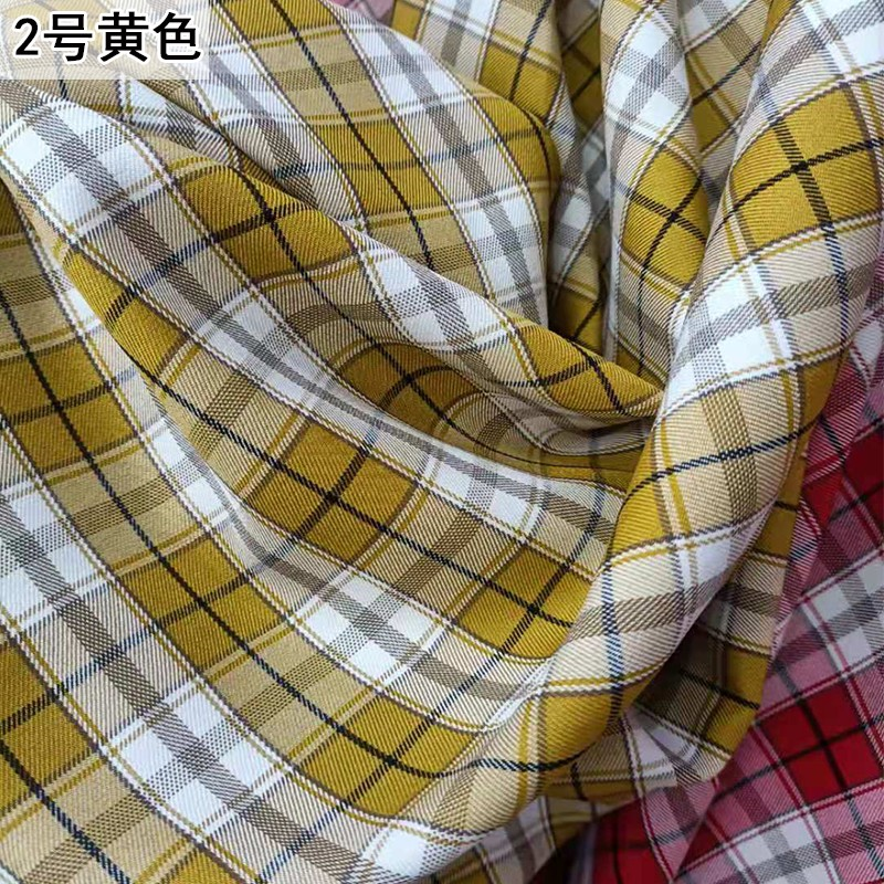 韓版微彈力色織格子布料襯衫連衣裙JK制服校服百褶裙西裝面料設計-細節圖7