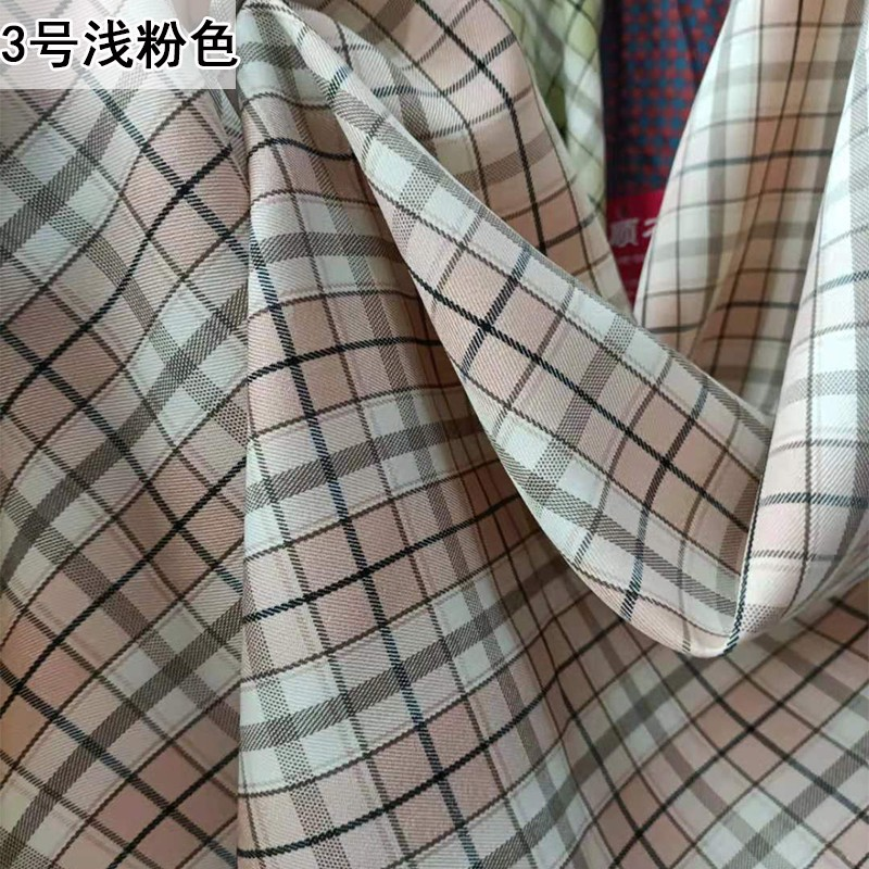 韓版微彈力色織格子布料襯衫連衣裙JK制服校服百褶裙西裝面料設計-細節圖8