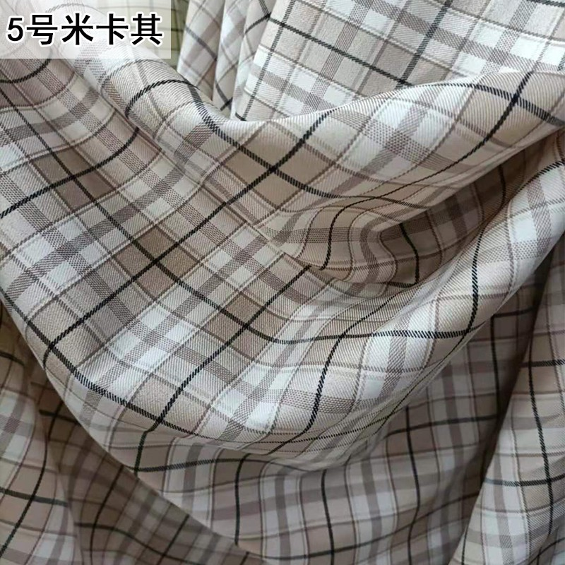 韓版微彈力色織格子布料襯衫連衣裙JK制服校服百褶裙西裝面料設計-細節圖10