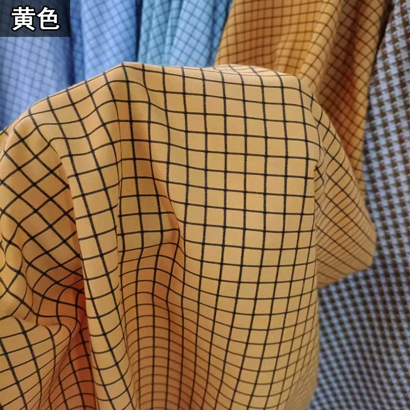 夏季滌棉色織格子布為半寶寶男女服裝面料連衣裙襯衫布料輕薄柔軟-細節圖3