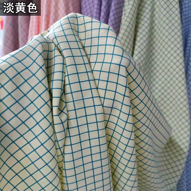 夏季滌棉色織格子布為半寶寶男女服裝面料連衣裙襯衫布料輕薄柔軟-細節圖6