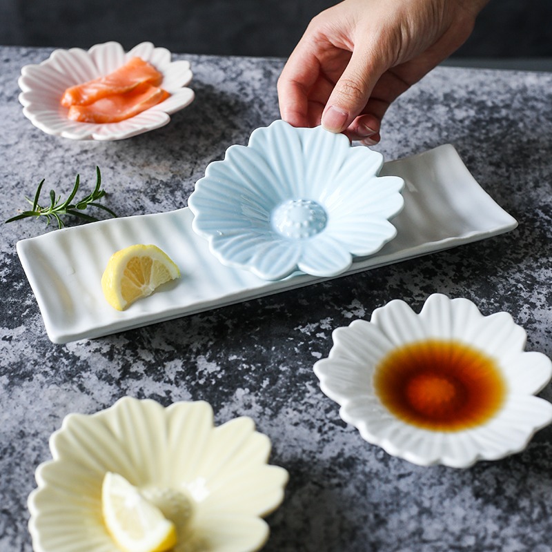 ins日式可愛雛菊菠蘿仙人掌蘸料碟調味碟醬油醋碟甜點壽司零食碟-細節圖5