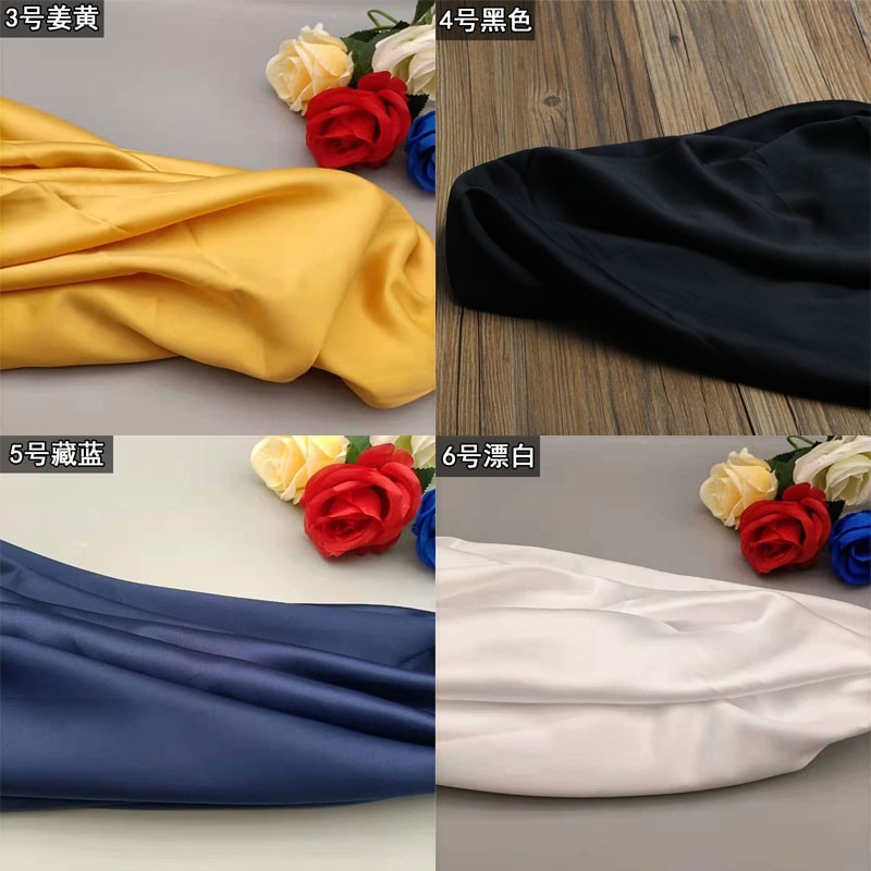 高密度亞光色丁布料綢緞面料裏襯COS舞臺背景拍照漢服裝婚紗手工-細節圖4