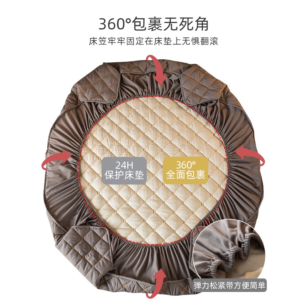 A類牀笠單件加厚夾棉牀罩牀墊保護罩大豆纖維牀單席夢思防塵套罩-細節圖4
