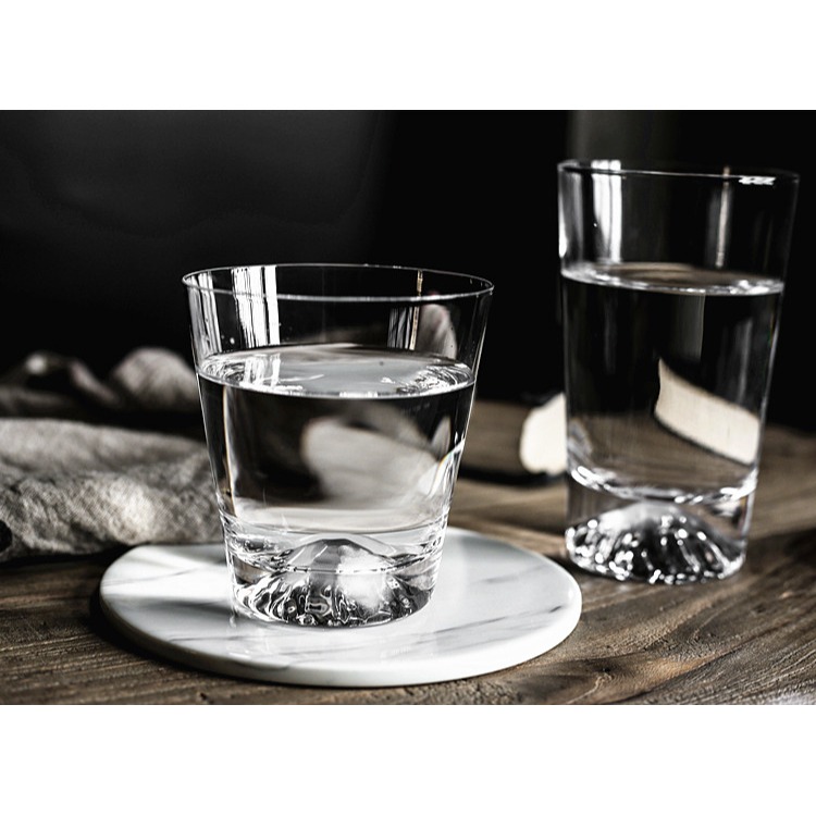 雪山杯 江戶硝子同款玻璃杯 富士山杯洋酒杯飲料杯早餐杯酒杯-細節圖7