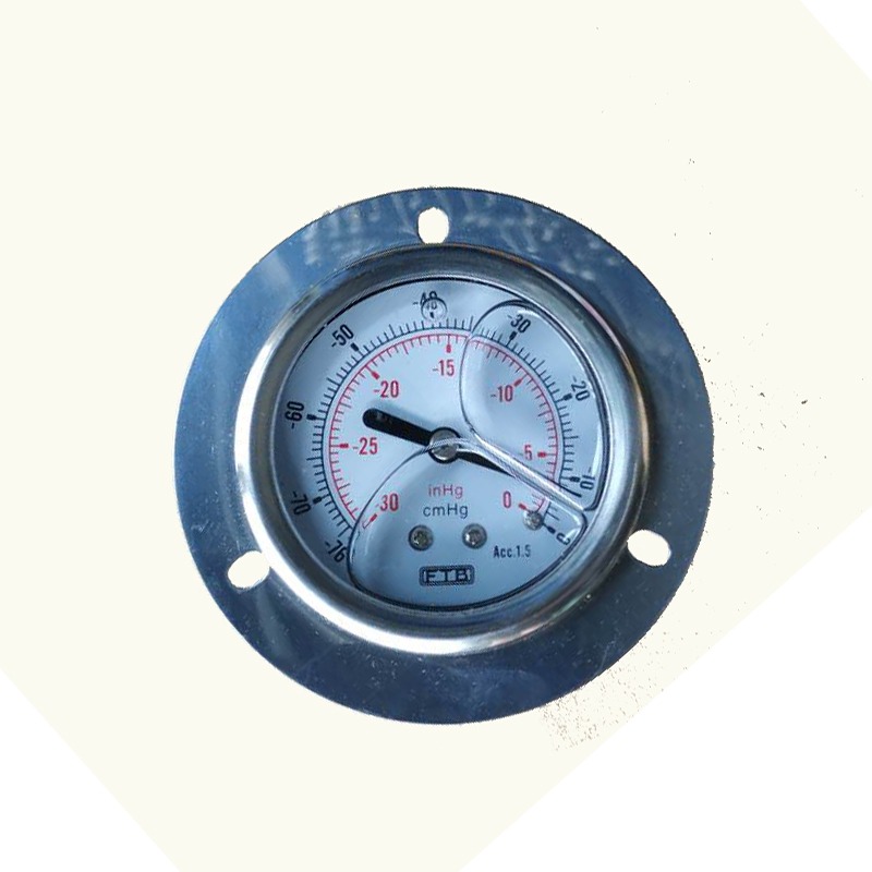 EPS成型機防水耐震密封式抗震充油壓力表軸向帶邊真空表-76cmHg-細節圖5