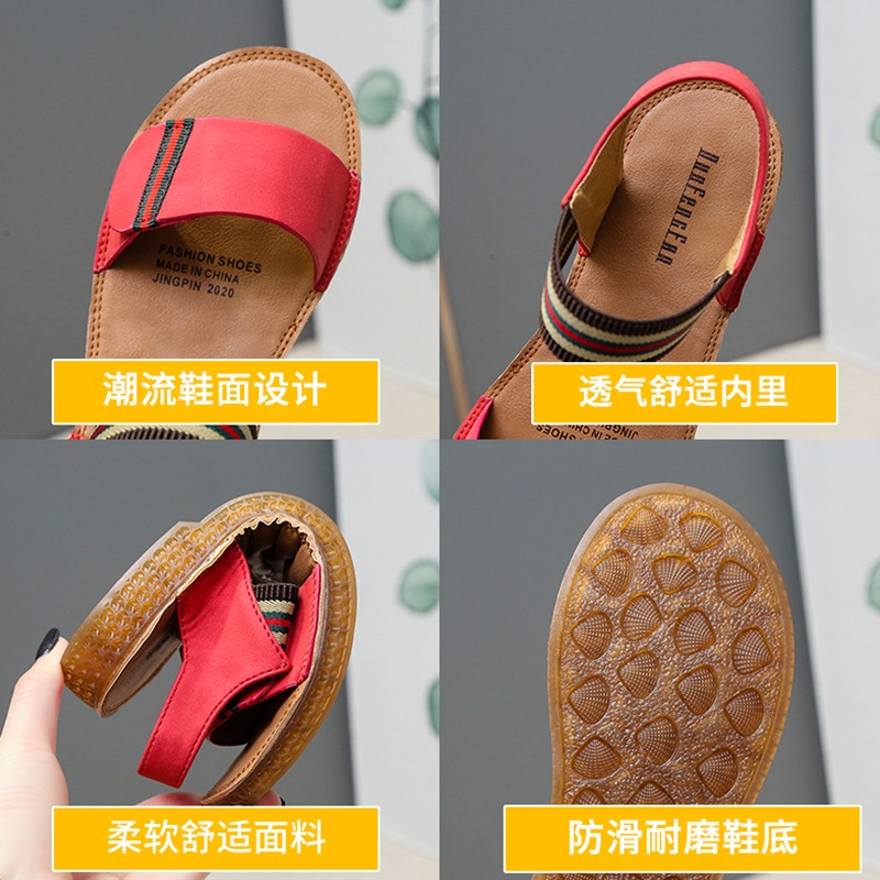 牛筋底涼鞋女2021新款夏季百搭防滑軟底孕婦一腳蹬學生休閑平底鞋-細節圖5