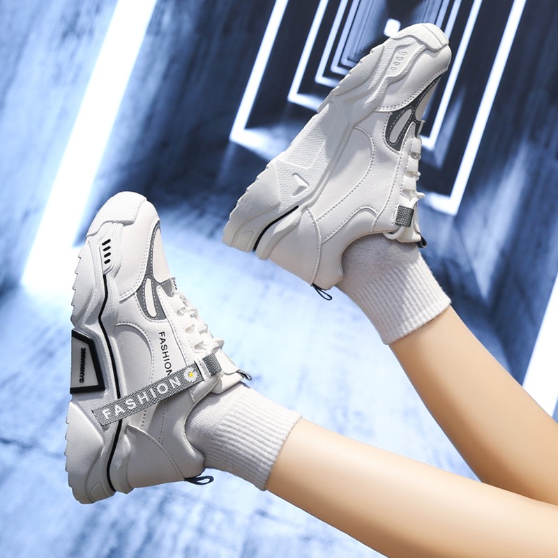 老爹鞋女ins潮2021春秋季新款顯腳小休閑百搭增高網紅小白運動鞋-細節圖4