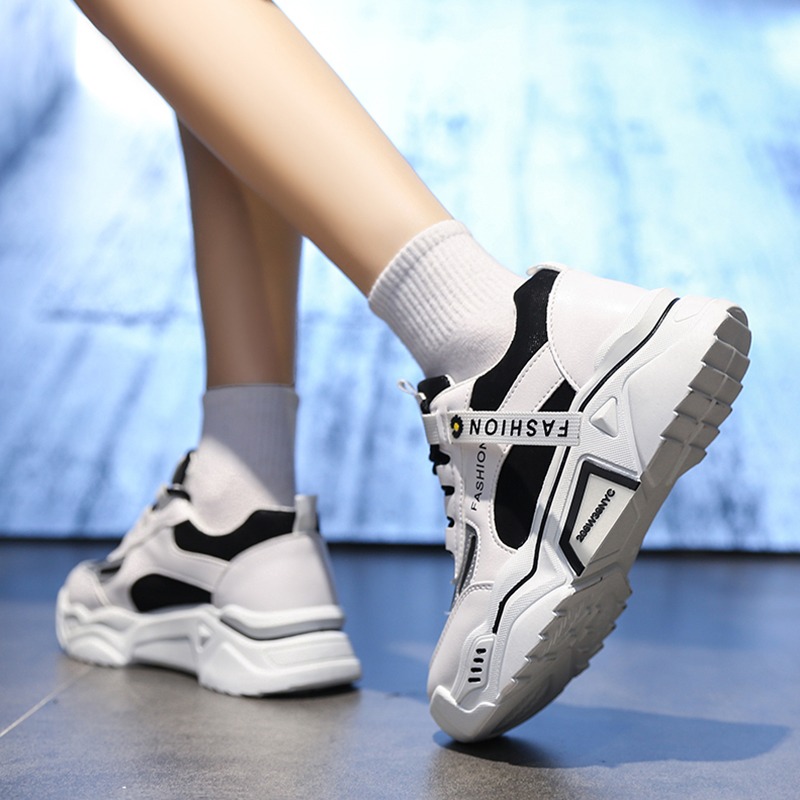 老爹鞋女ins潮2021春秋季新款顯腳小休閑百搭增高網紅小白運動鞋-細節圖5