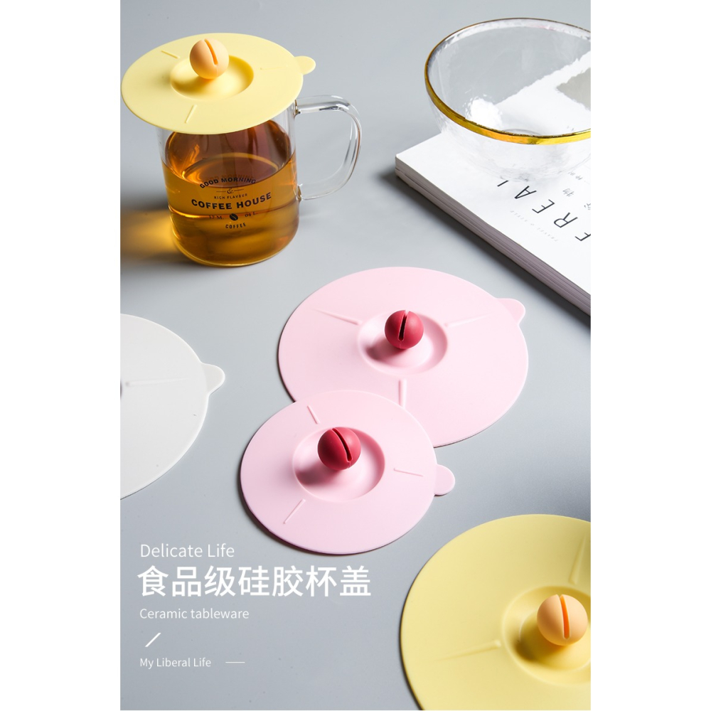食品級硅膠杯蓋大號密封蓋 可愛卡通馬克杯蓋子防塵防漏水杯蓋子-細節圖6