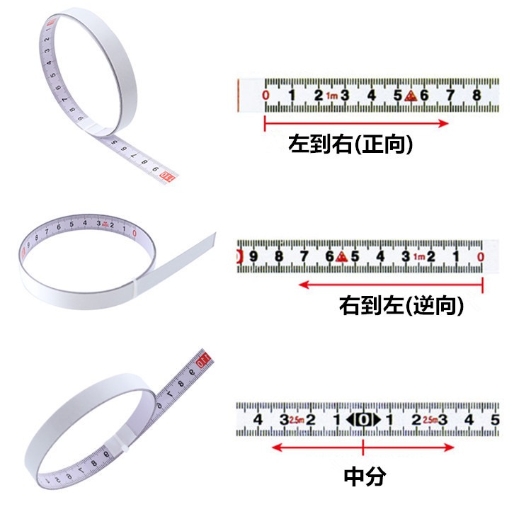 粘性刻度尺1-10米自粘尺鋁合金正向逆向中分尺子帶膠金屬標尺定製-細節圖5