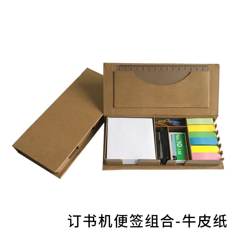 便利貼網紅便簽紙盒n次貼箭頭索引貼粘性強訂書機彩貼多功能組合-細節圖7