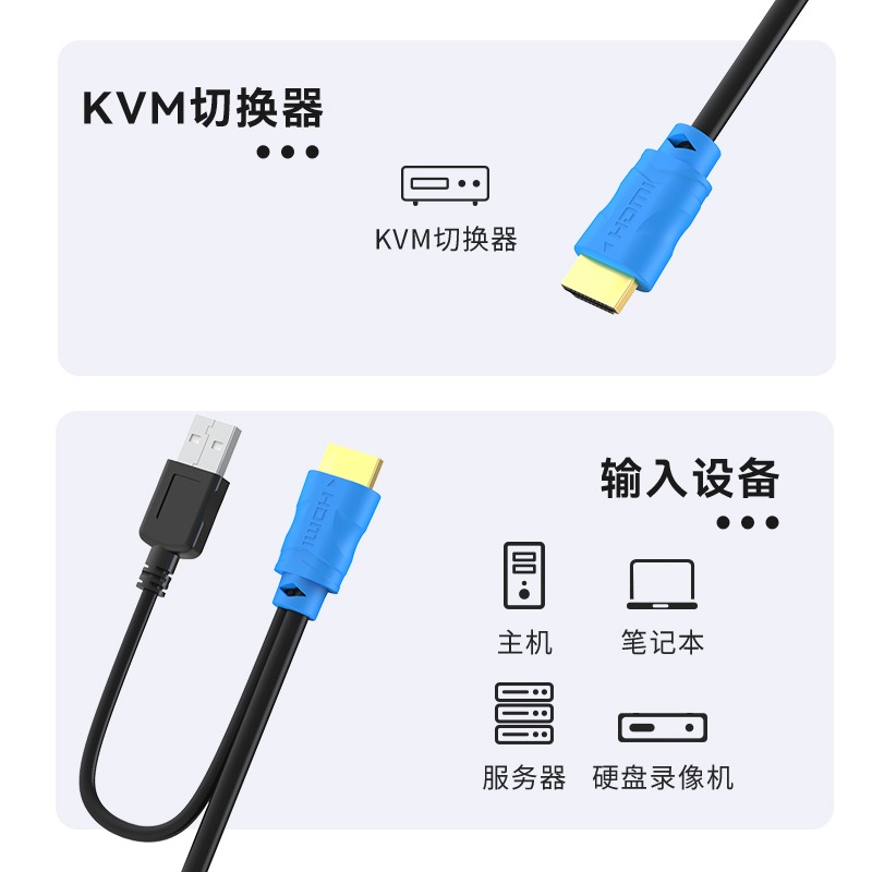 邁拓維矩kvm線單吊頭線usb+hdmi線電腦顯示器kvm切換器連接線-細節圖3