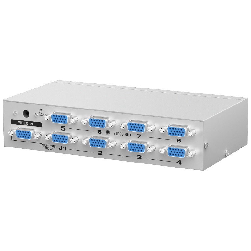 邁拓維矩 MT-2508 8口VGA分配器1進8出高清視頻電腦顯示器分屏器分頻器一分八250HZ頻率40米接線-細節圖4