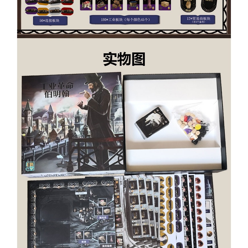 桌遊伯明翰 工業革命 BRASS中文版全新繪制 休閑聚會桌面遊戲卡牌-細節圖8