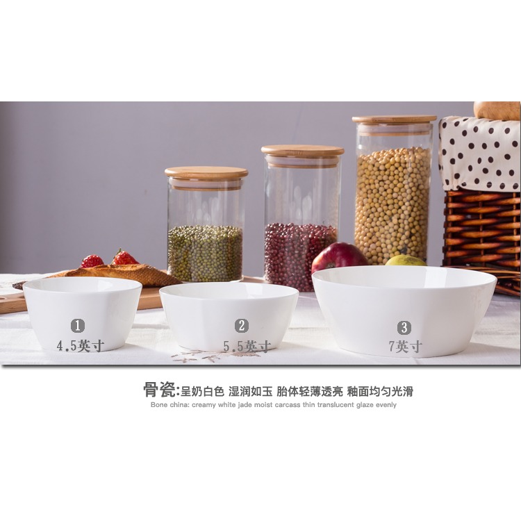 4個裝景德鎮個性白色家用骨瓷喫飯韓式飯碗四方小碗陶瓷麪碗湯碗-細節圖10