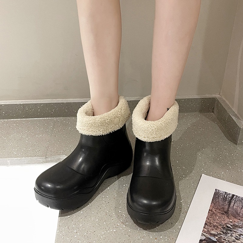 阿希哥mona同款雨靴女時尚外穿牛油果綠厚底增高防滑水鞋短筒雨鞋-細節圖3
