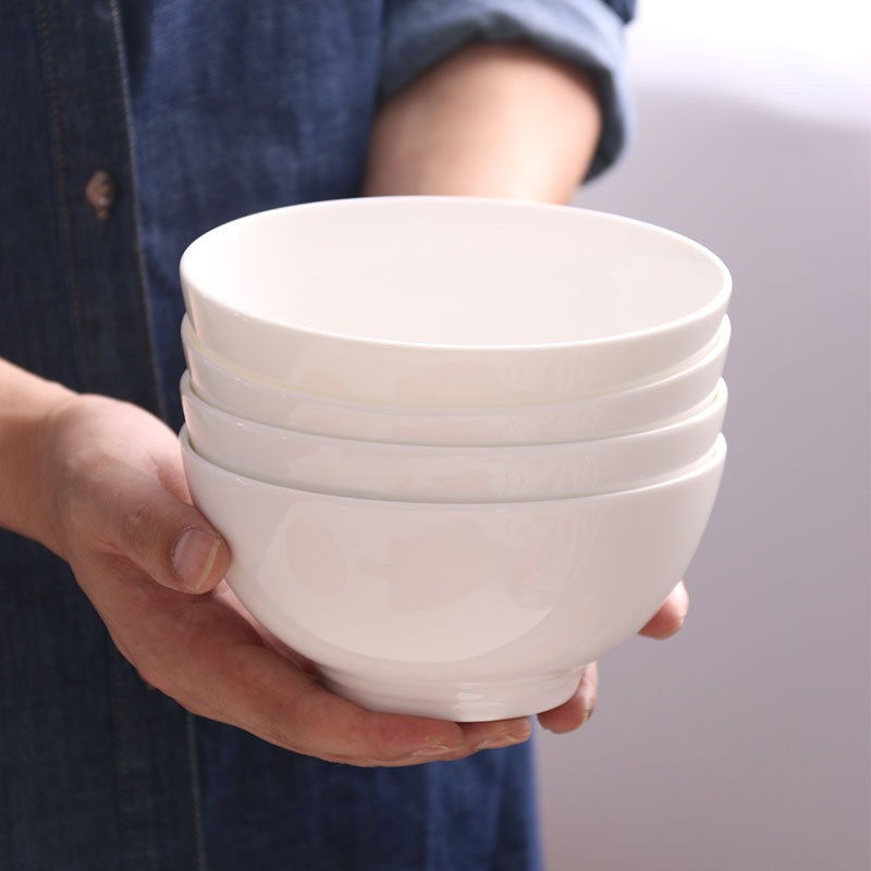 陶瓷麪碗家用湯麪碗骨瓷大號面條碗韓式大碗創意高腳喫麪的碗飯碗-細節圖2