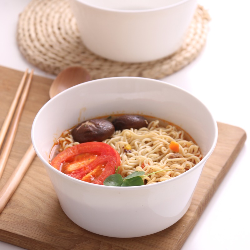 陶瓷麪碗家用湯麪碗骨瓷大號面條碗韓式大碗創意高腳喫麪的碗飯碗-細節圖5