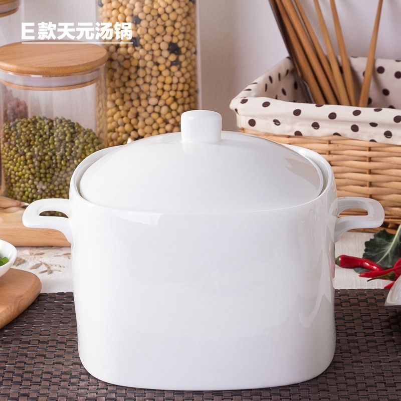 景天合景德鎮家用純白無鉛骨瓷大湯鍋盆湯碗帶蓋宮廷煲陶瓷品鍋-細節圖2