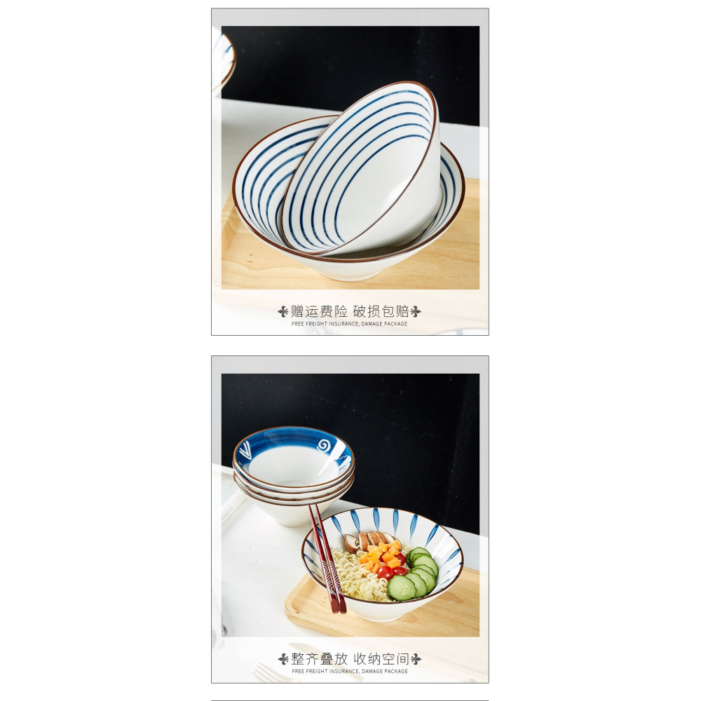 景德鎮家用大湯碗湯粉碗個性日式陶瓷米飯碗麪碗陶瓷碗北歐風創意-細節圖9
