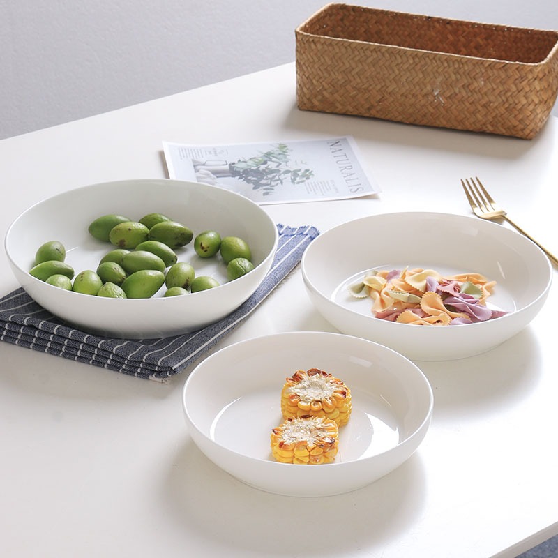 6只裝景德鎮陶瓷餐盤套裝家用深盤圓形湯盤裝菜盤子骨瓷炒菜碟子-細節圖4