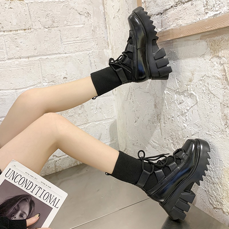 增高馬丁靴女夏季薄款2021年新款厚底英倫風炸街小短靴瘦瘦靴襪靴-細節圖3