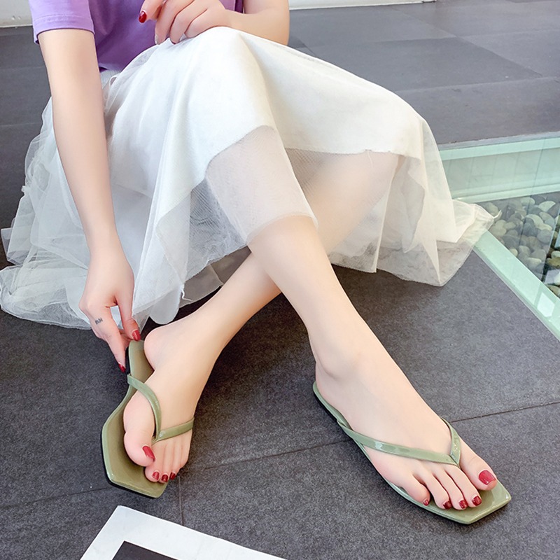 人字拖鞋女外穿2021新款夏季百搭韓版半平底防滑沙灘夾趾網紅涼拖-細節圖4
