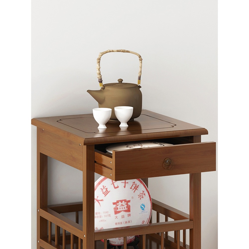 茶葉茶具置物架小茶幾茶臺泡茶桌客廳辦公室裝飾邊角幾茶水收納櫃-細節圖4