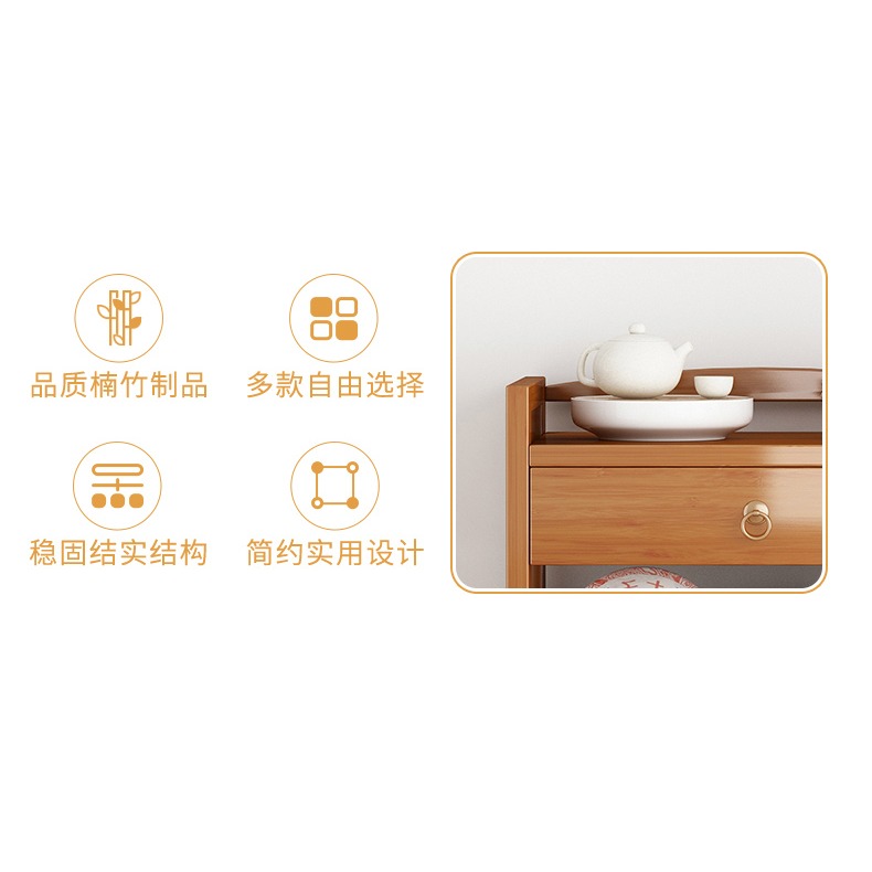 可移動茶水櫃置物架棋牌室麻將桌邊角幾新中式多功能放茶葉儲物櫃-細節圖9