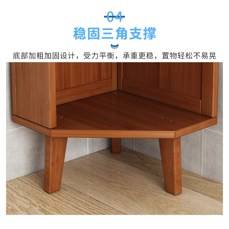 轉角書架置物架落地多層收納架實木省空間兒童學生簡易墻角小書櫃-細節圖10