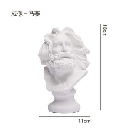 18CM馬賽曲石膏像人物頭像素描教具雕塑擺件模型大號人像人頭幾何-細節圖2