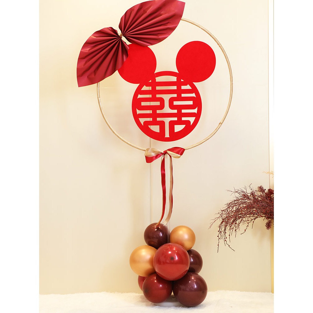 結婚婚慶立柱路引紅石榴氣球迎賓門口裝飾中式婚禮佈置用品大全-細節圖2