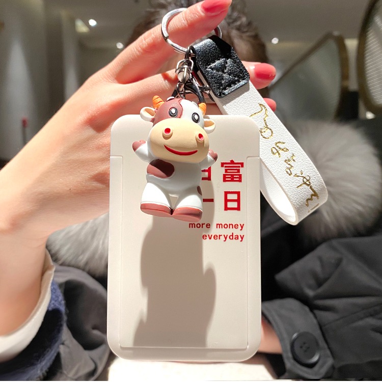 工牌卡套掛胸簡約門禁工作證件套學生飯卡掛繩鑰匙可愛個性創意男-細節圖3