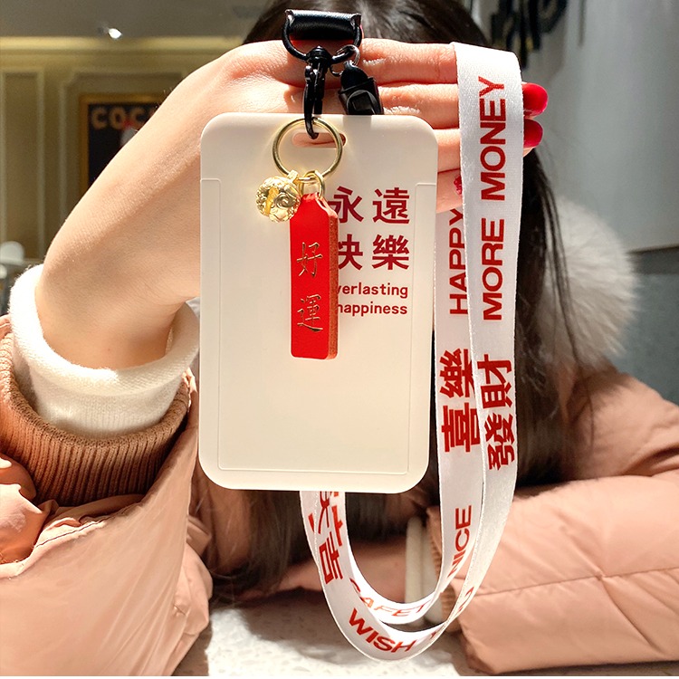 工牌卡套掛胸簡約門禁工作證件套學生飯卡掛繩鑰匙可愛個性創意男-細節圖4