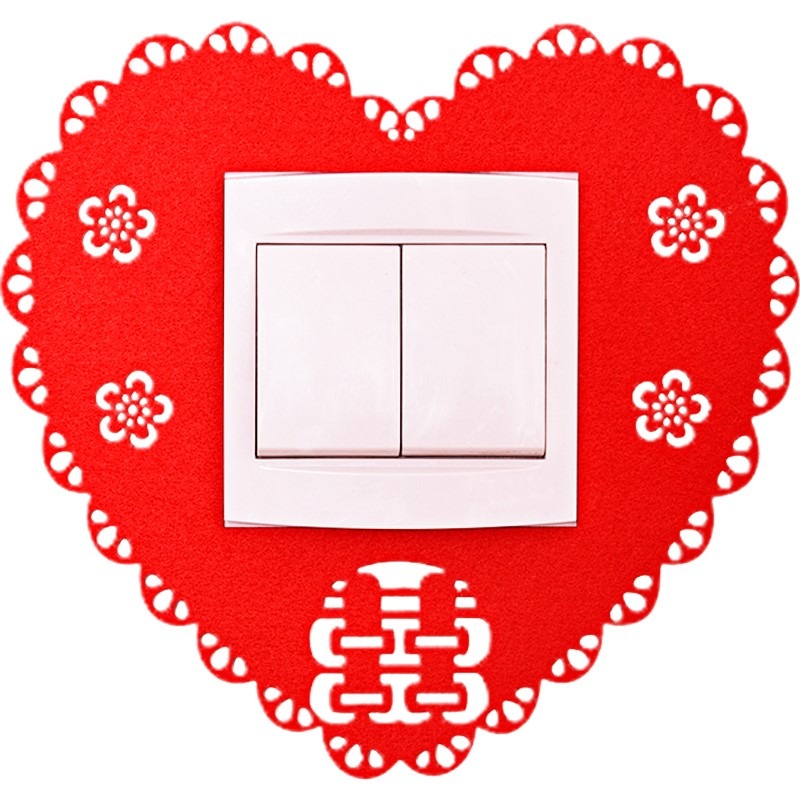 結婚婚慶用品創意個性婚禮墻貼婚房裝飾佈置加厚無紡布開關貼套裝-細節圖5