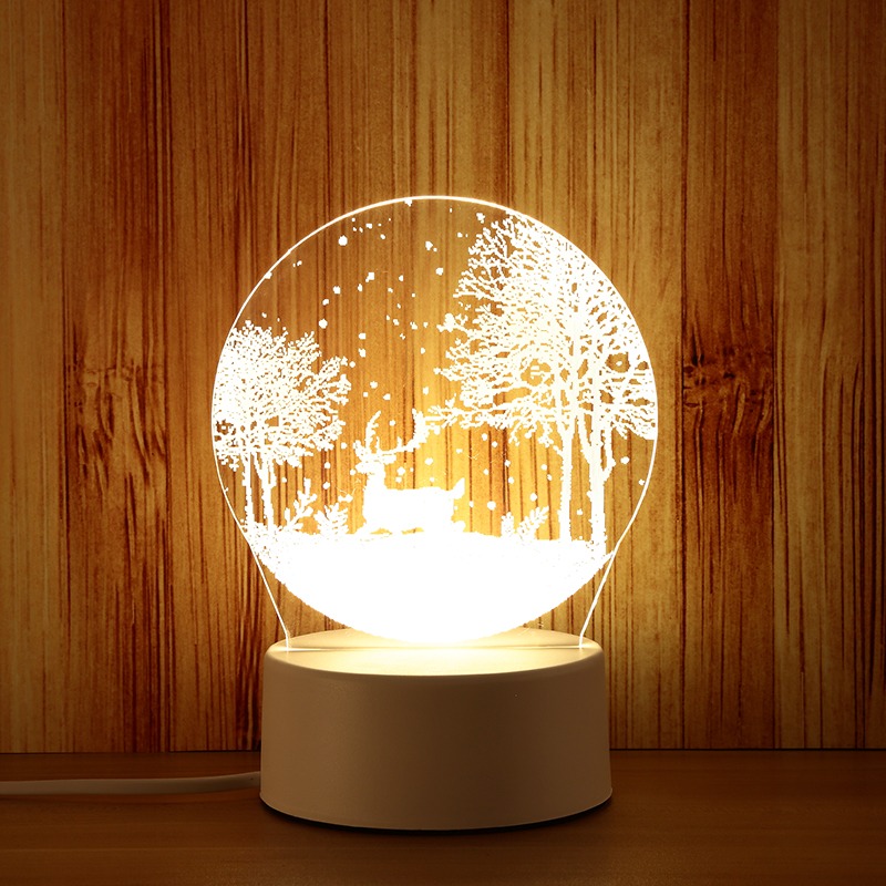 創意夢幻3d臺燈插電臥室牀頭燈led小夜燈嬰兒餵奶燈迷你生日禮物-細節圖5