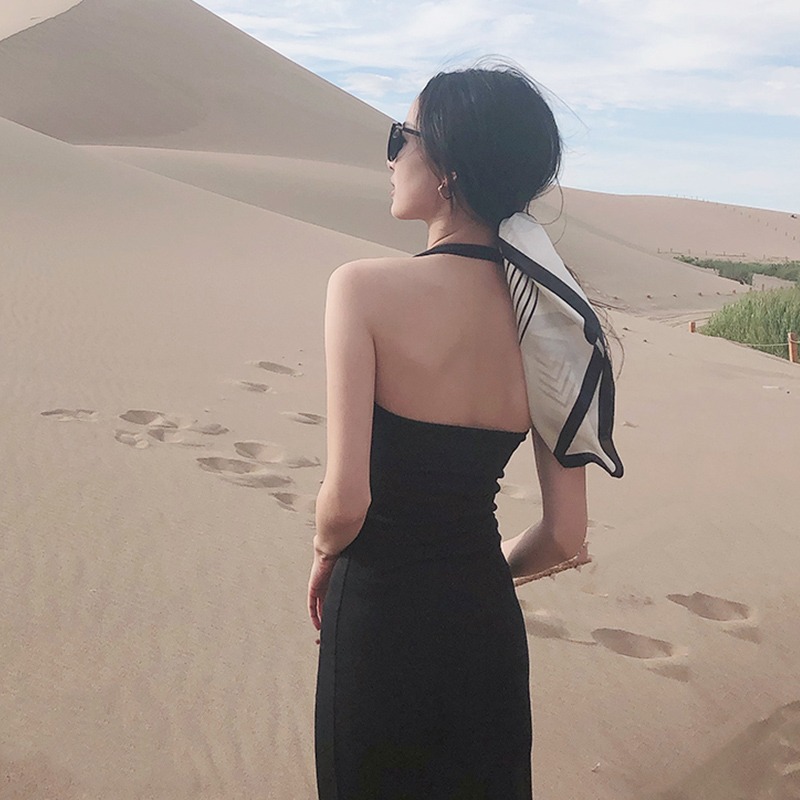 發帶絲巾小方巾女夏季薄款扎頭發綁包包綁發頭巾包頭沙漠拍照防曬-細節圖5