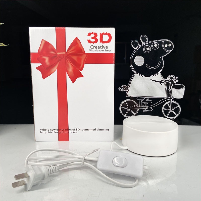 3D小夜燈卡通ins網紅臥室少女牀頭燈創意diy禮品插電臺燈定製logo-細節圖5