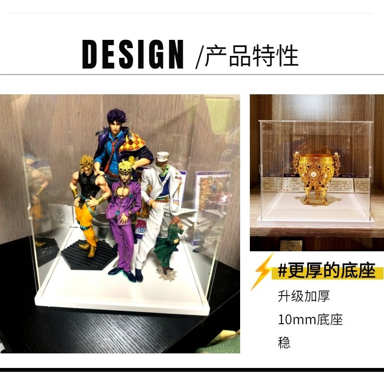 高透明亞克力展示盒盲盒手辦黏土模型罩玩具高達防塵盒收納盒定製-細節圖3