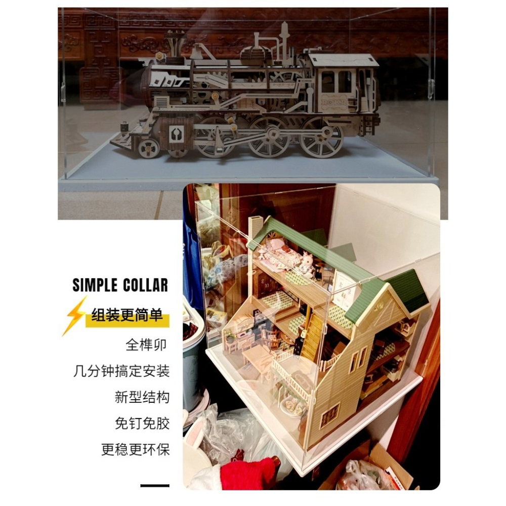 高透明亞克力展示盒盲盒手辦黏土模型罩玩具高達防塵盒收納盒定製-細節圖5