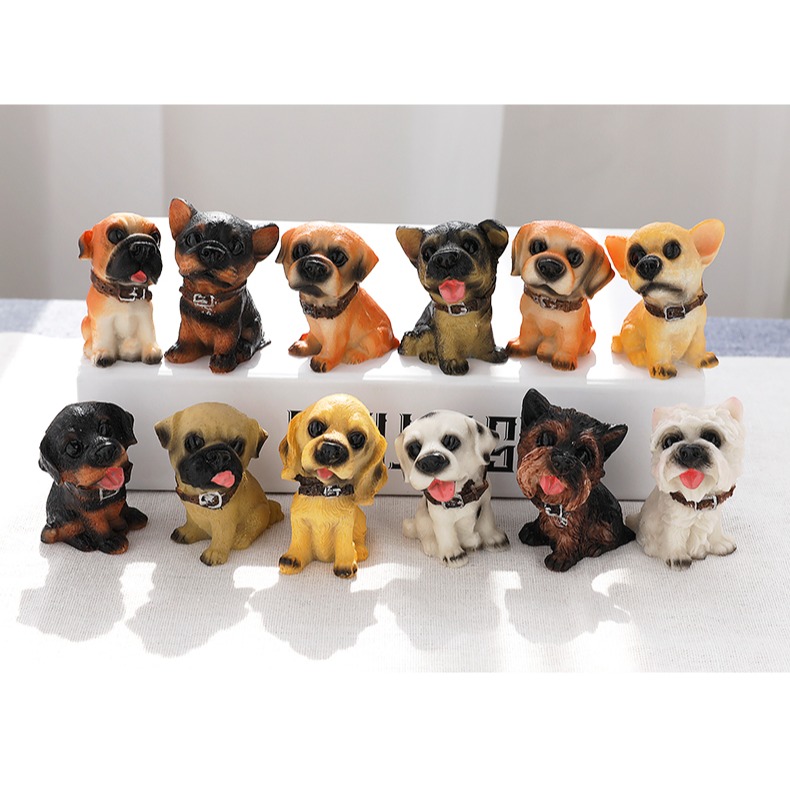十二隻仿真小狗擺件書桌樹脂狗模型動物裝飾品創意工藝品生日禮物-細節圖10